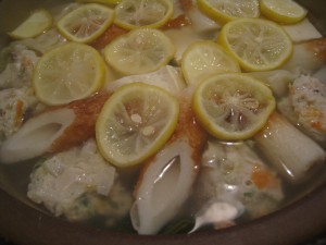 漢方の鍋料理（ゆず塩）